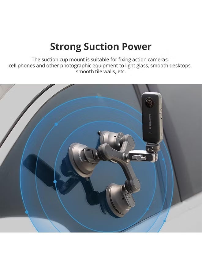 PGYTECH CapLock Triple Suction Mount Compatible for DJI OSMO Action 4/3/2, Gopro Hero 11/10/9/8 with 1/4"-20 Standard Thread Adapter, Action Camera and Smartphones for Insta360 ONE RS/R/ONE X3/X2 - Image 3